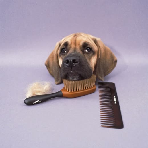Grooming brush and comb with brushed-out undercoat